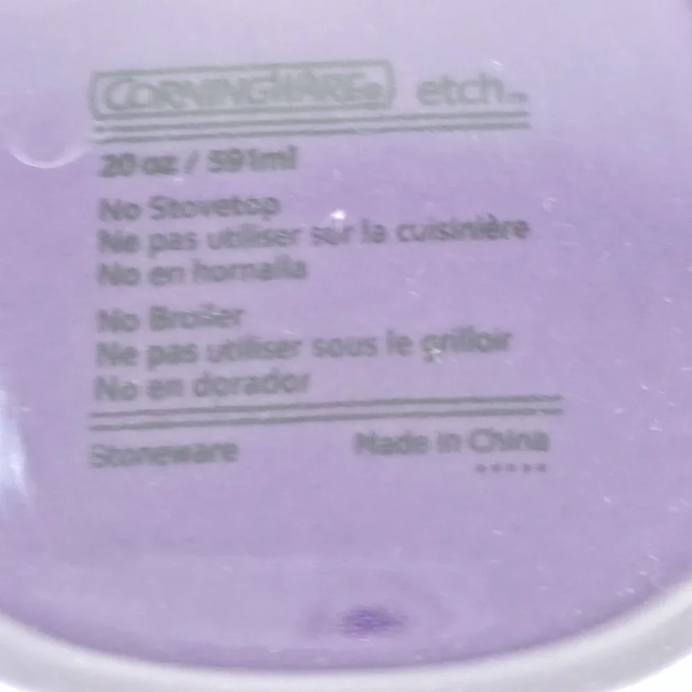 CorningWare Etch Small Stoneware Casserole Dish 20 oz‎ Eggplant Purple Square